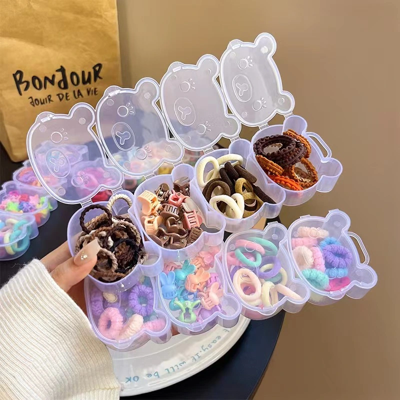 Heart Box Packing Kids Hair Accessories Flower Grab Clip Rubber Band