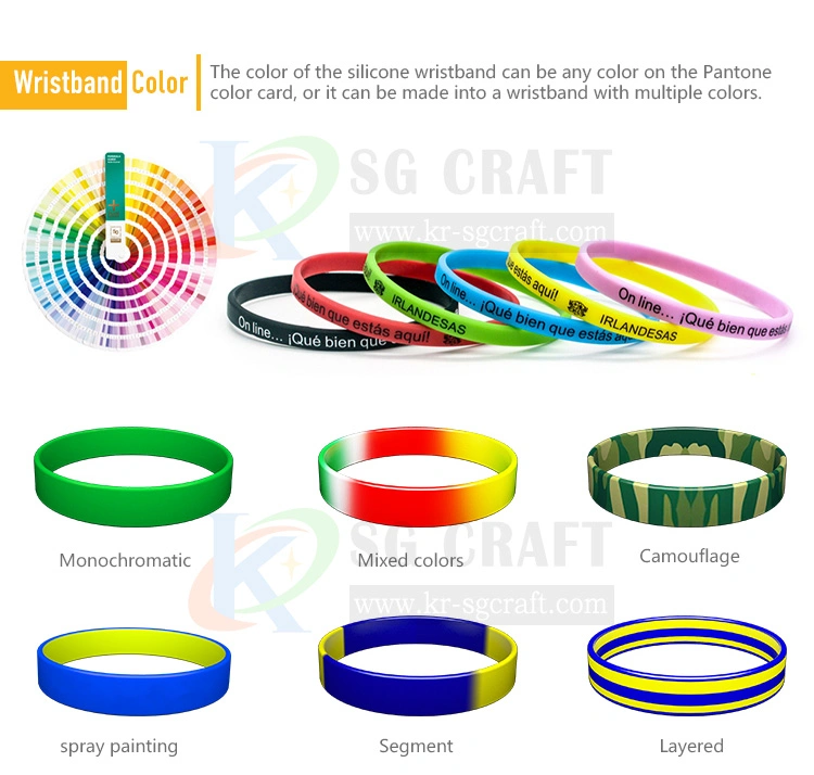 Promotional Fashion Silicon Silicone Wristband with Silk Screen Logo Eco-Friendly Wrist Band Silicone Wristband