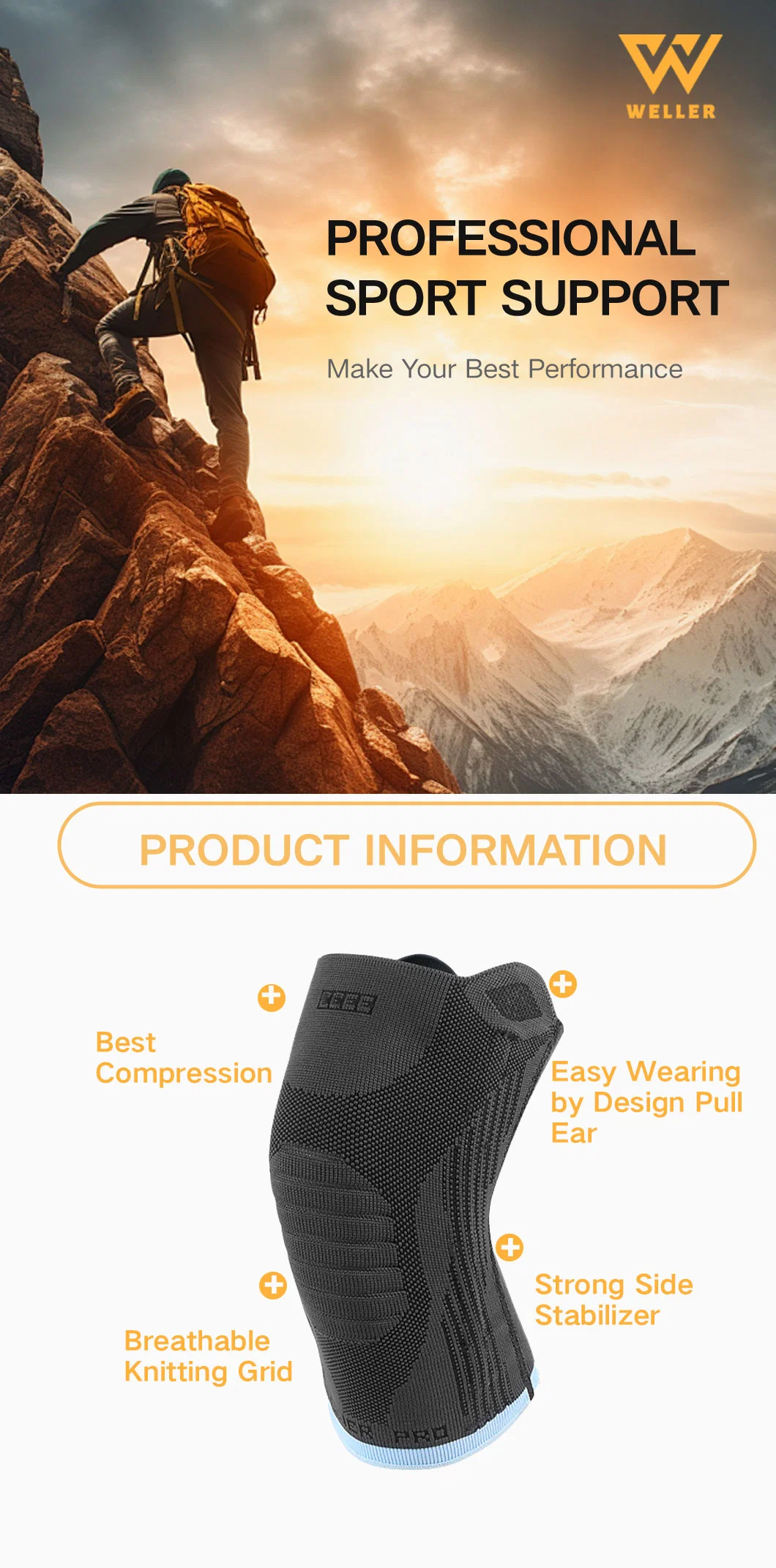 Comfortable Anti-Slip Knee Brace for Sport Activities Knee Support Brace for Arthritis Pain Basketball