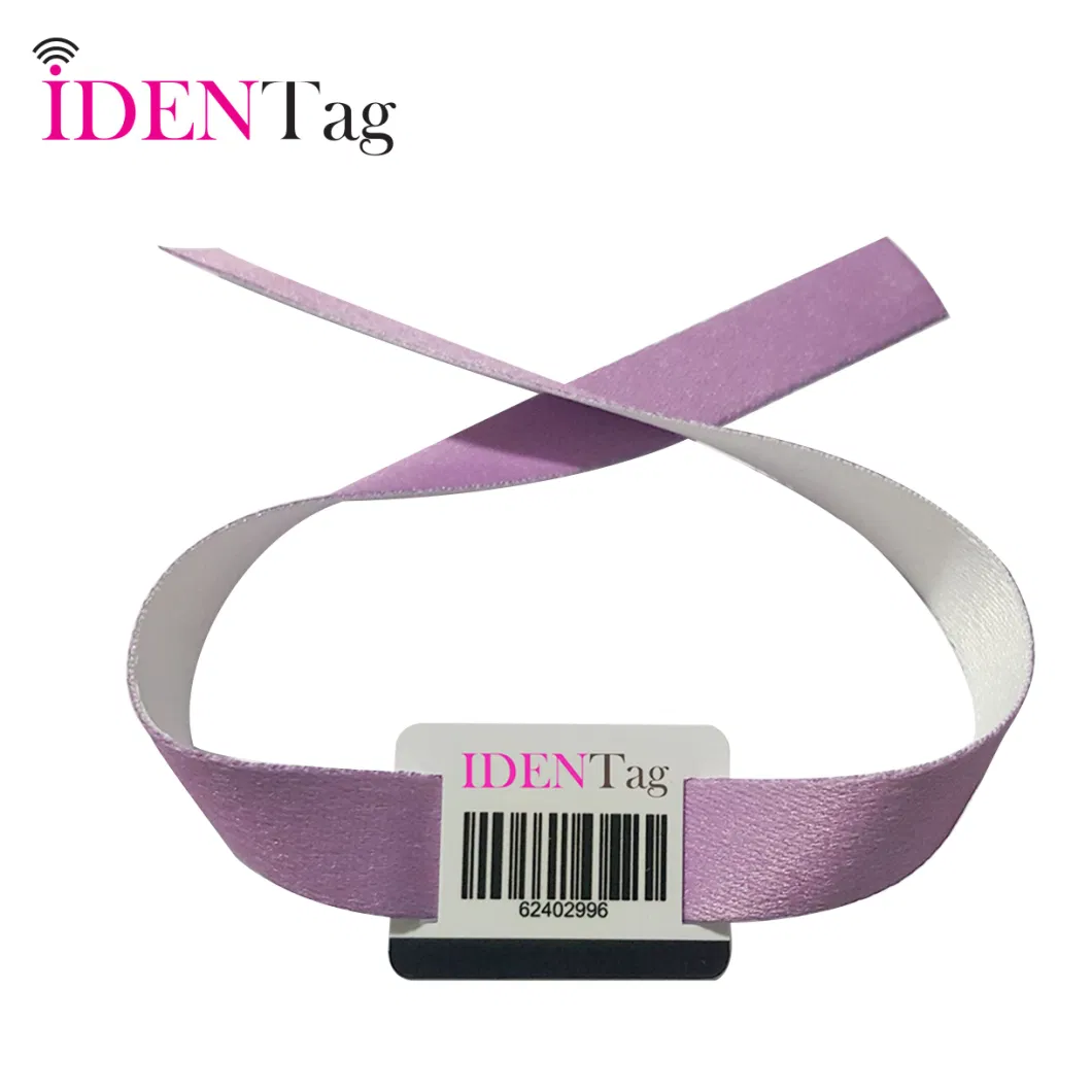 High Frequency NFC Nylon Cloth Bracelet Elastic Braided Wristband RFID Fabric Wristbands Qr Code Printing