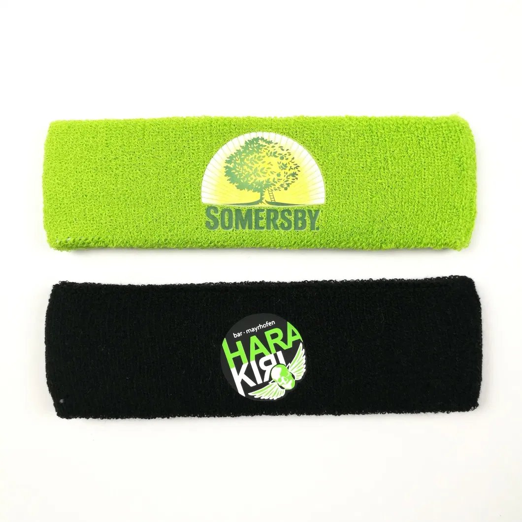 Sports Embroidery Terry Cotton Sweatband Headband (kimtex-03)