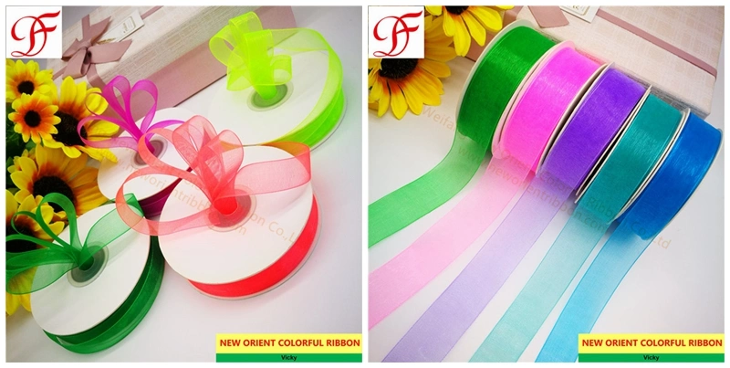 Sheer Organza Ribbon Band Cintas Raso Nastri Doppio Fitas Cetim Lint for Wrapping/Xmas/Gift Packing