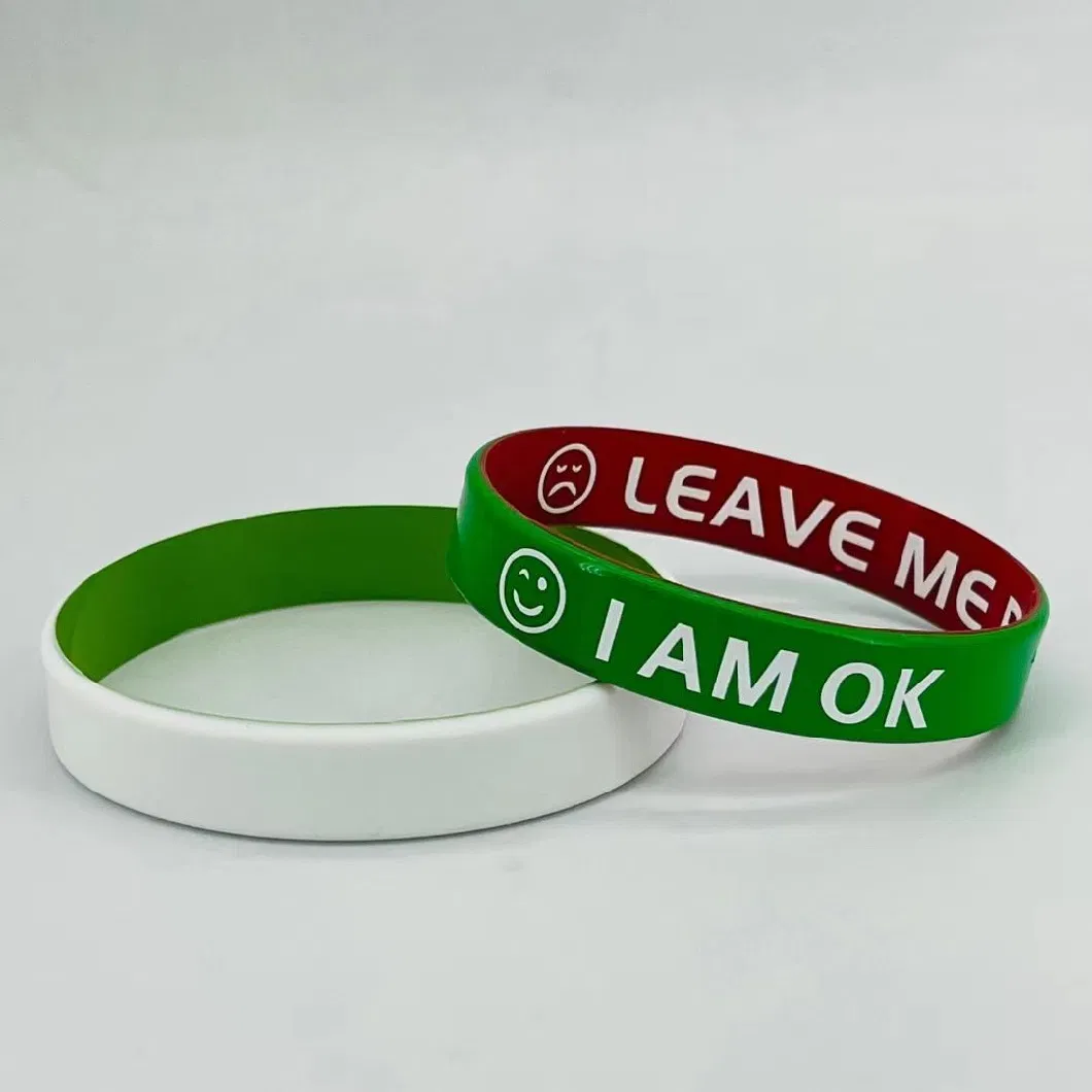 Custom Plain Rainbow Color Silicone Wristband Without Logo