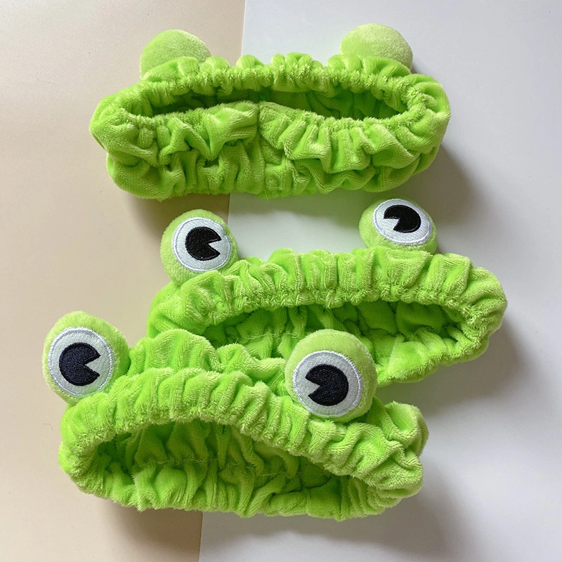 Funny Frog Makeup Headband Wide-Brimmed Elastic Hairbands Cute Girls Hair Bands Women Hair Accessories