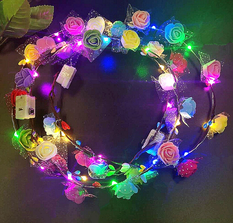 Amazon Hot Sell Butterfly Flower Branch Hair Band 2024 New Shape LED Headband