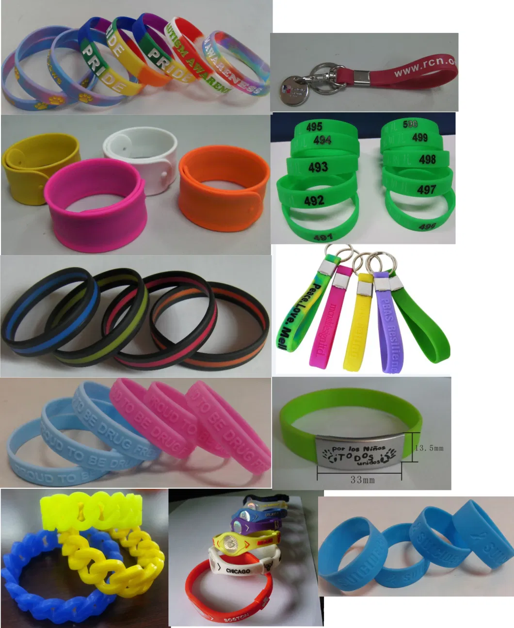 Low MOQ Customized Silicone Wristband with Silk-Screen Printing