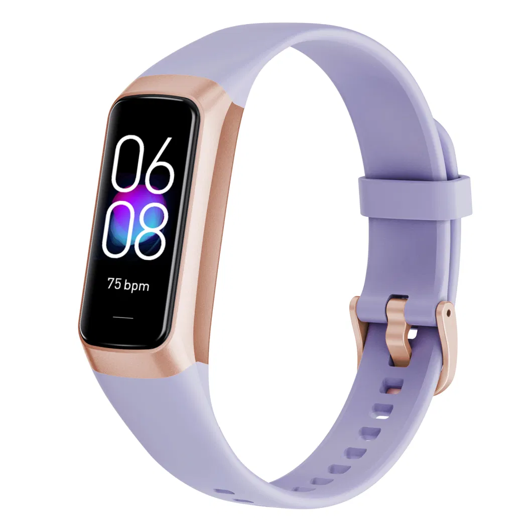 C60 1.1 Inch Waterproof Smart Watch Heart Rate Blood Oxygen Monitor Body Temperature Detection Fitness Tracker Sports Smart Wristband - Light Purple