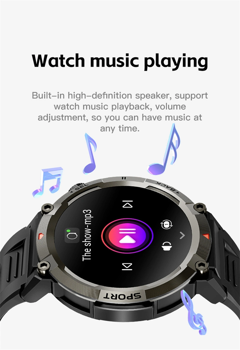 OEM1.45 TFT S100-T Bluetooth Calls Highlight LED Flashlight Outdoor Sports Man Men Boy High End Silicone Strap Smartwatch Smart Watch Sports Bracelet Wristband