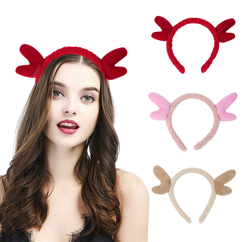 Europe and The United States Department of Colorful Christmas Models Creative Cartoon Antler Simulation Flower Decoration Women&prime;s Cute Hair Band