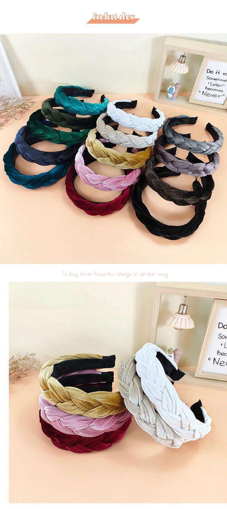 Korean Autumn Winter Hairband Headband New Velvet Simple Hair Band Wide Elastic Fashion Head Band Luxury for Women