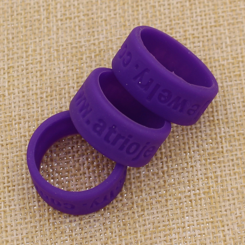 Custom Logo Cheap Purple Ring Bracelets Silicone Ring Wristband for Promotion