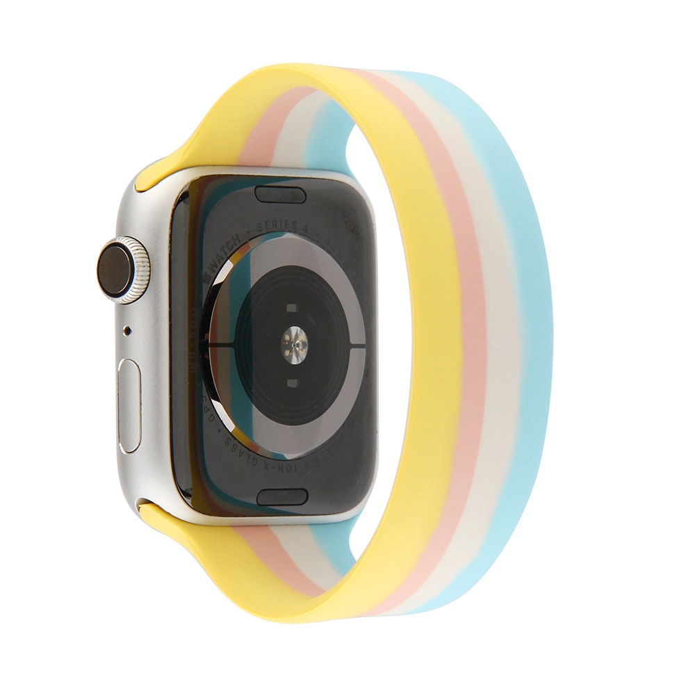 Customized Rainbow Rubber Silicone Wristband Watch Band for Apple Watch