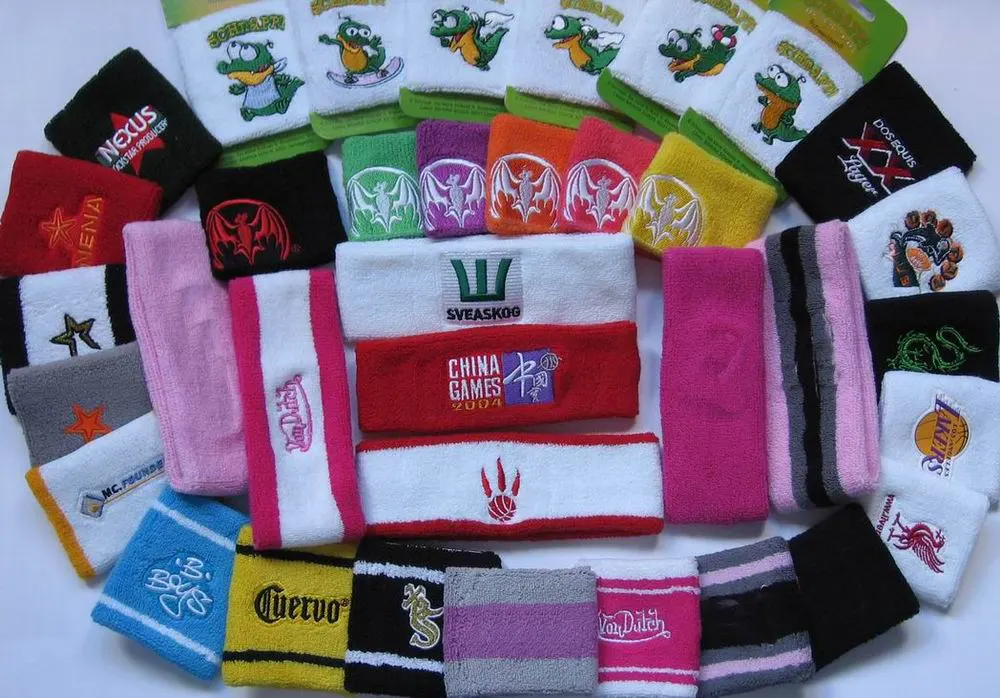 Pure Cotton Embroid Terry Kids Sports Headbands