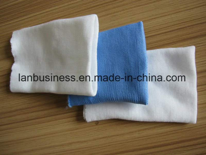 Spandex Rib Cuffs White and Blue Disposable