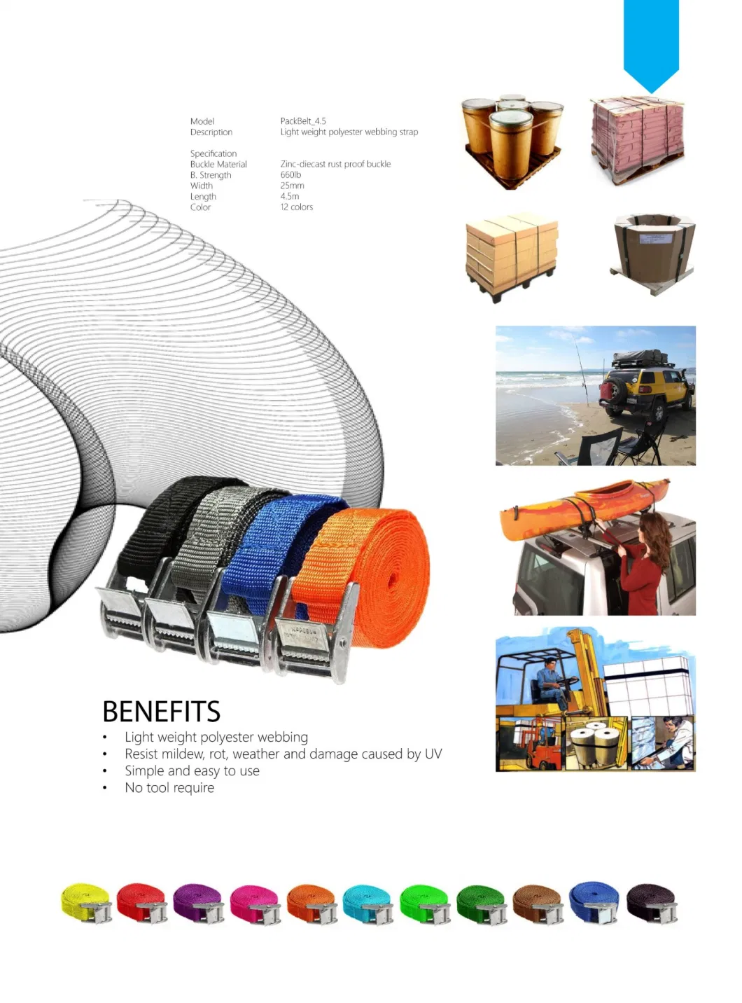 16mm Thickness Wholesale Colored Pet Strapping Band for Heavy Industry