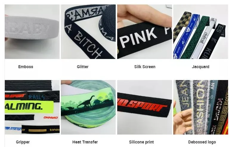 Factory Custom Logo Printing Elastic Band Certificate Webbing Tape Print Logo Waist Band for Man Underwear Boxer