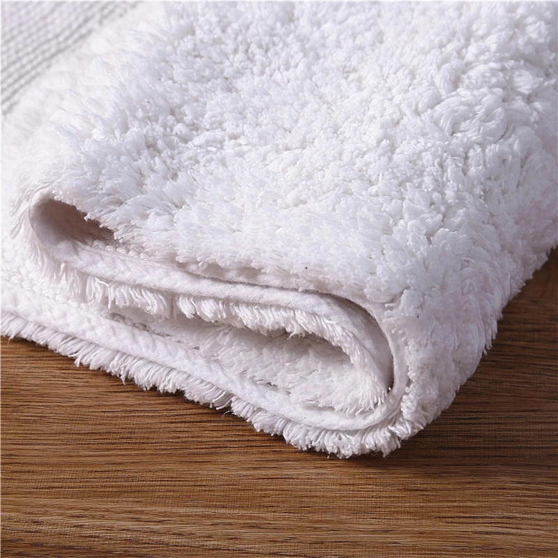 Wholesale Anti Slip Bathroom Set Cotton Terry Towel Bath Mat with Slipper Set for Hotel / Home