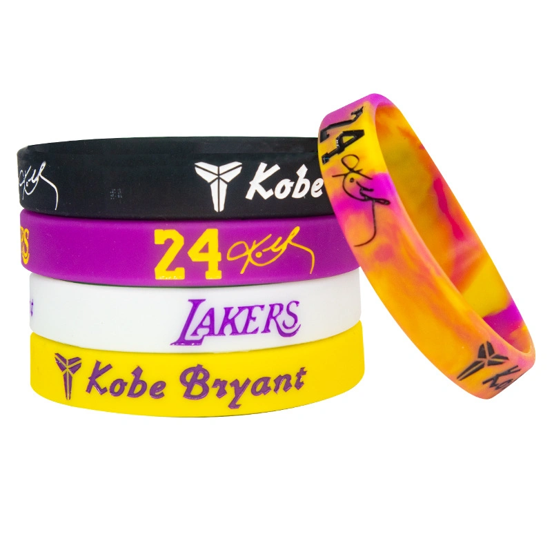 Kobe Bryant Custom Silicone Wristband Basketball Stars Sports Party One Inch Fat Wristband