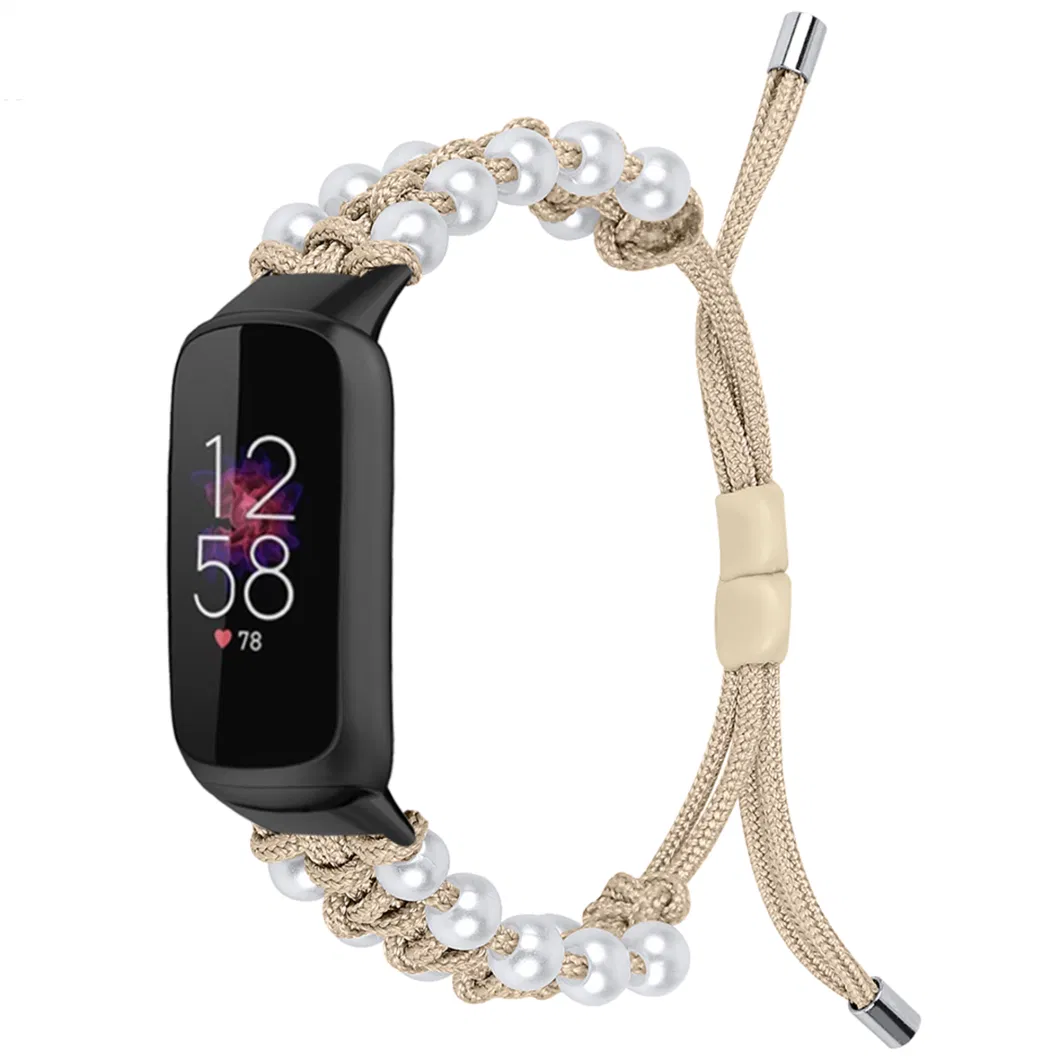 Adjustable Stretch Braided Sport Elastic Nylon Color Pearl Bands for Fitbit Luxe Fitbit Inspire