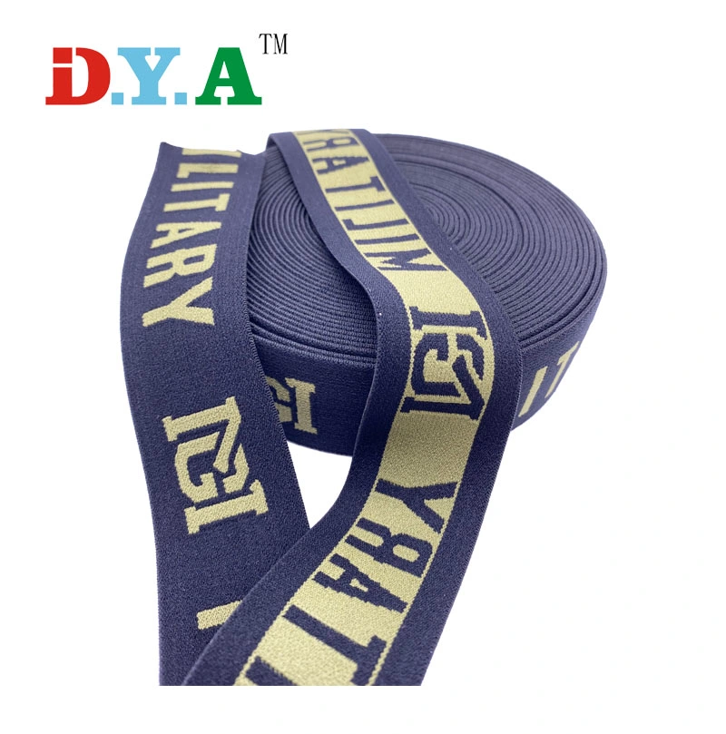 Custom High Elasticity 1.5inch 38mm Nylon Patterned Jacquard Elastic Band for Underwear Waistband Garment