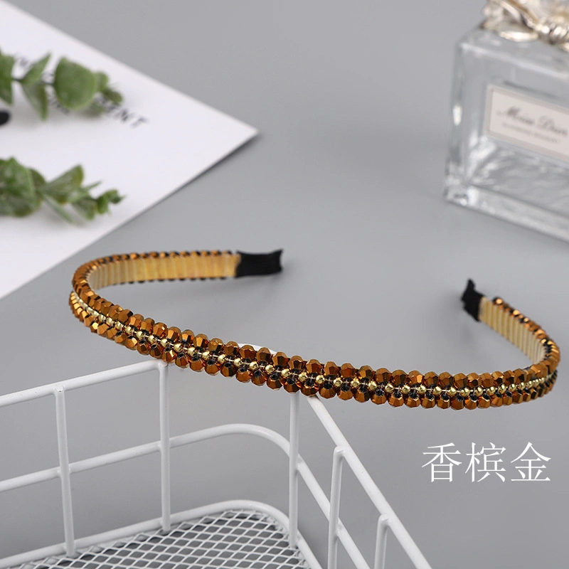 Fashion Crystal Hair Band Hand Beaded Hair Clip Simple Hairband