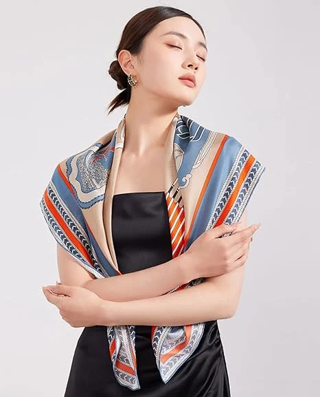 Fashionable Silk Large Scarf with Digital Printed