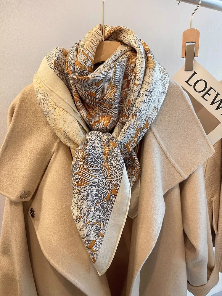 Custom Silk-Cashmere Scarf with Digital Printing