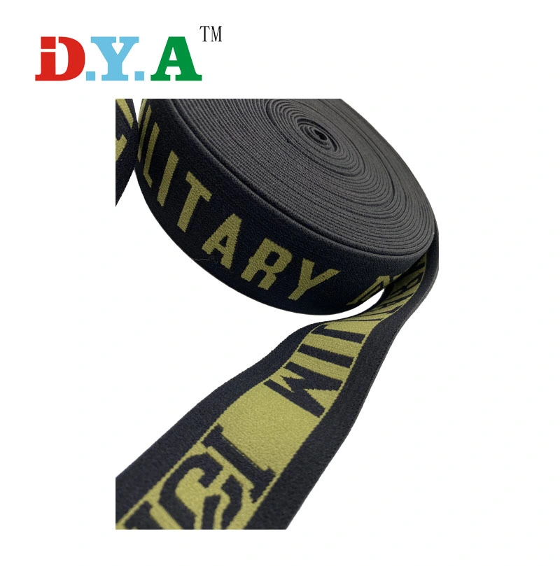 Custom High Elasticity 1.5inch 38mm Nylon Patterned Jacquard Elastic Band for Underwear Waistband Garment