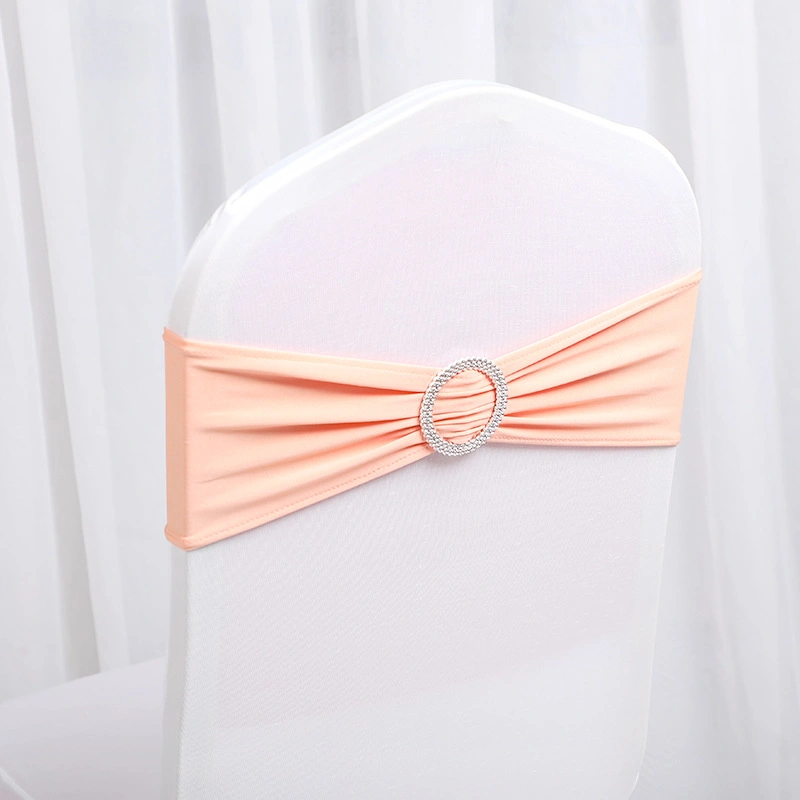 Stretch Spandex Chair Sashes for Wedding Party Banquet Decoration Elastic Bulk Chair Cover with Buckle Engagement Event