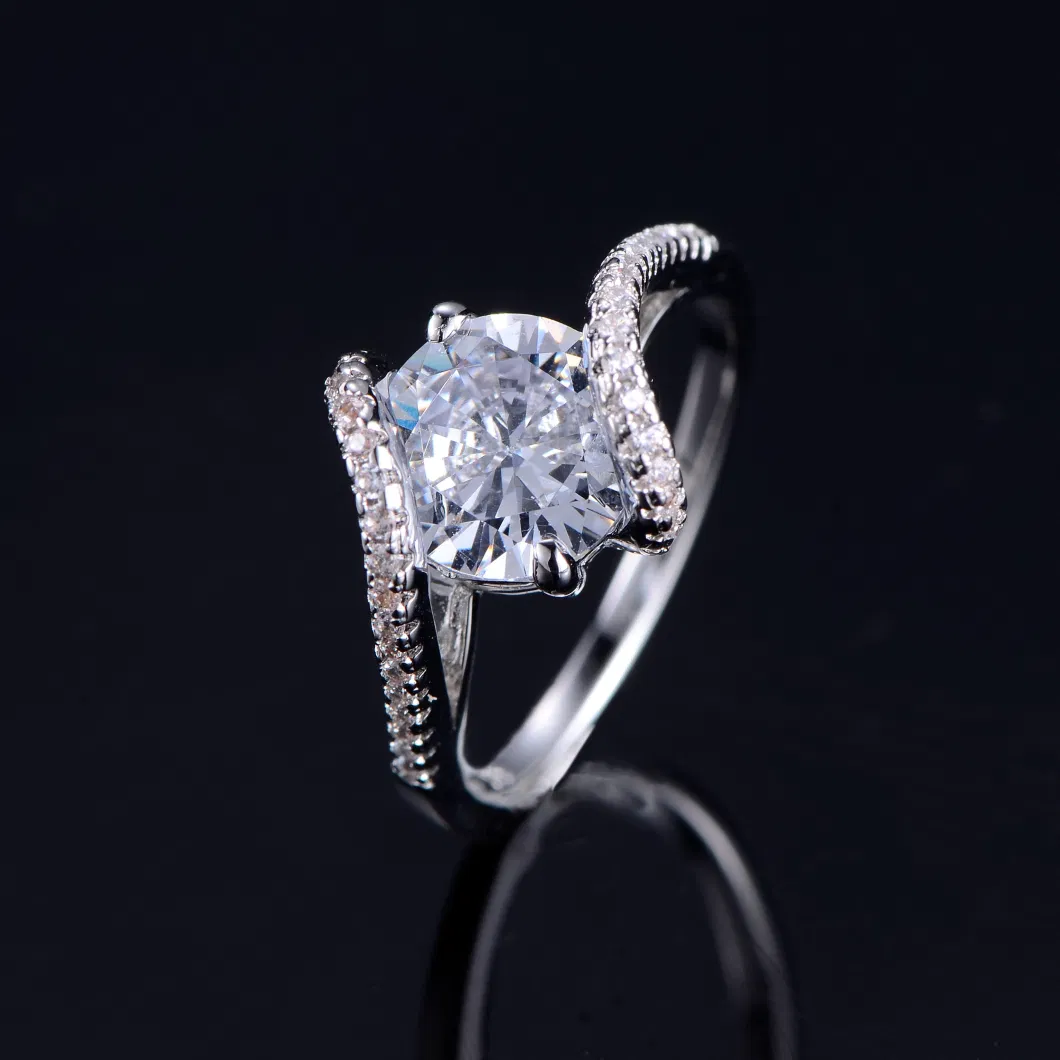 New Trendy Engagement Ring Cubic Zircon 925 Silver Jewelry Brilliant Wedding Band