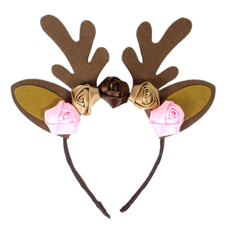 Christmas Antler Headband Party Decorations Non-Woven Elk Hair Hoop Hairband