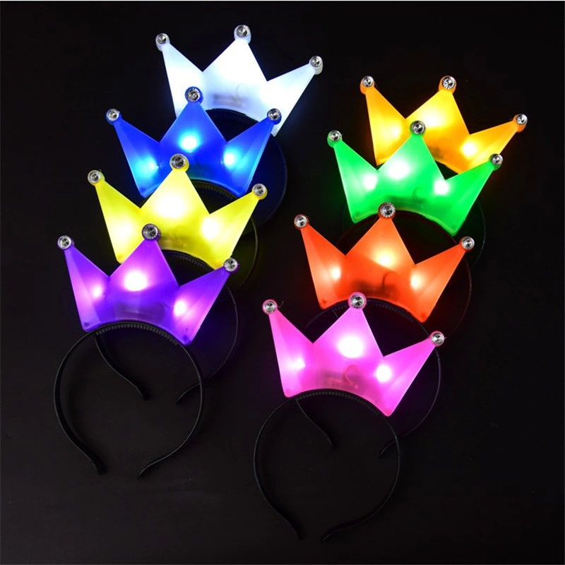 Women Girl Party Activities 2023 Decorative Hair Clips LED Flashing Crown Headband