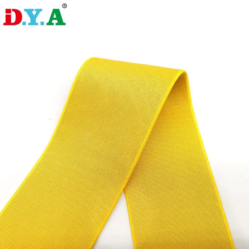 1.5inches Wide Elastic Woven Webbing Yellow Shiny Nylon Latex Elastic Band for Garment Sewing Accessories Underwear Waistband