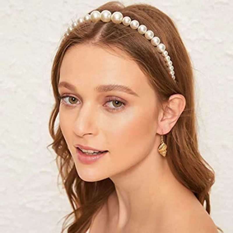 Big Fashion Pearl Women Headband Beads Party Wedding Hair Band