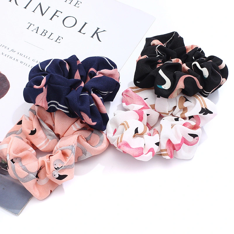 Flamingo Large Scrunchie Hair Accessories Headpiece Cloth Hair Rope Hairbands