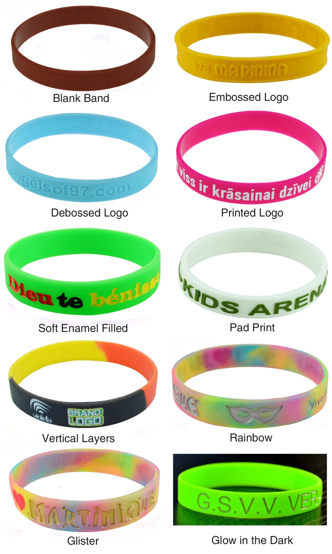 Blazing with Colour Silk Screen Printed Rubber Wristband