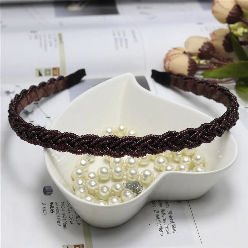 New Style Exquisite Hair Jewelry Fashion Handmade Beaded Braided Hair Hoop