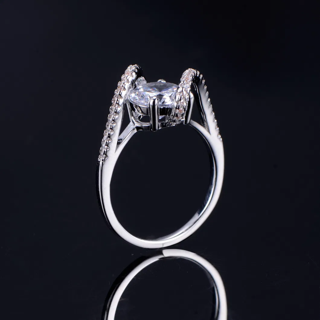 New Trendy Engagement Ring Cubic Zircon 925 Silver Jewelry Brilliant Wedding Band