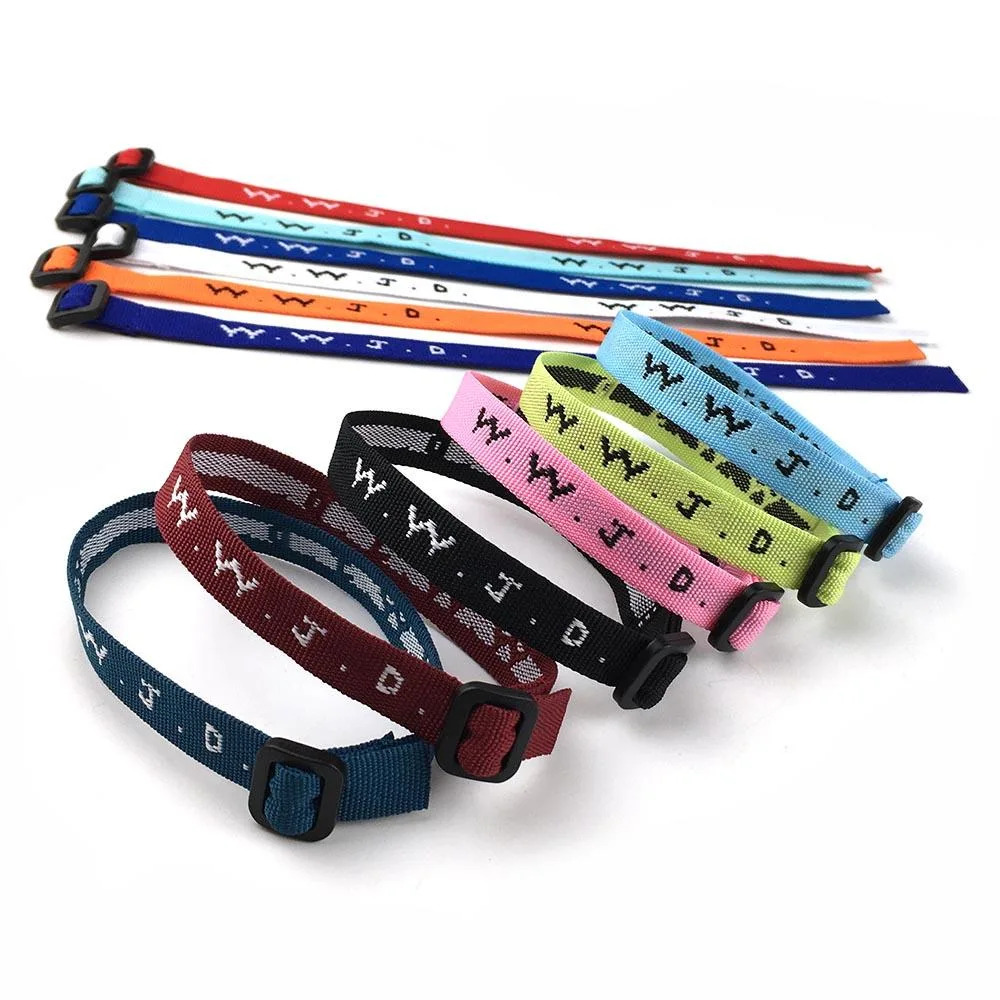 Kids Polyester Jacquard Bracelet Custom Message Woven Wristband