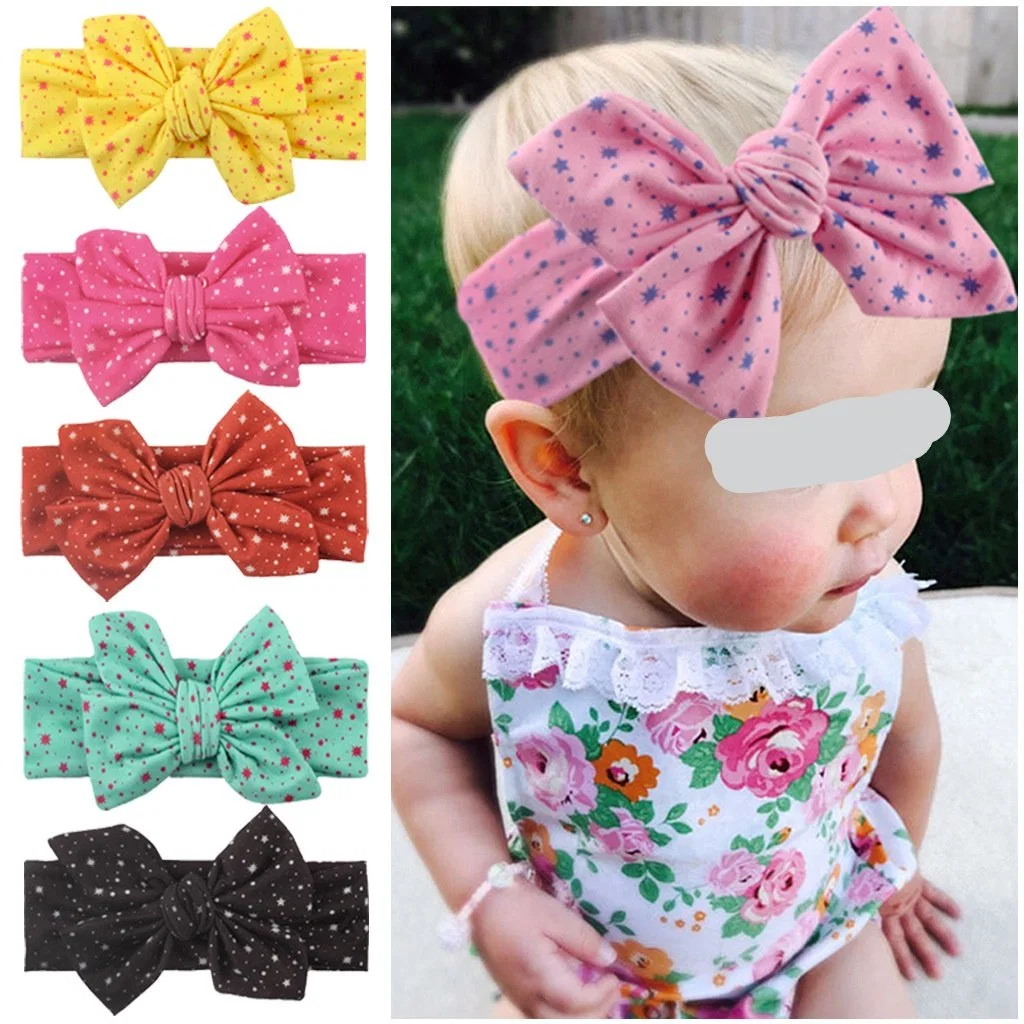 Big Bow Headband Baby Headbands with Bowknot Kids Hair Band Turban for Infant Toddler Hair Accessories Esg14249