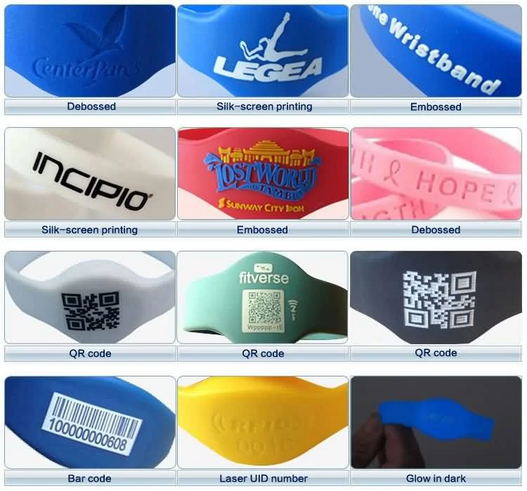 Logo Printing Adjustable Soft Silicone Wristband NFC Payment RFID Wristband