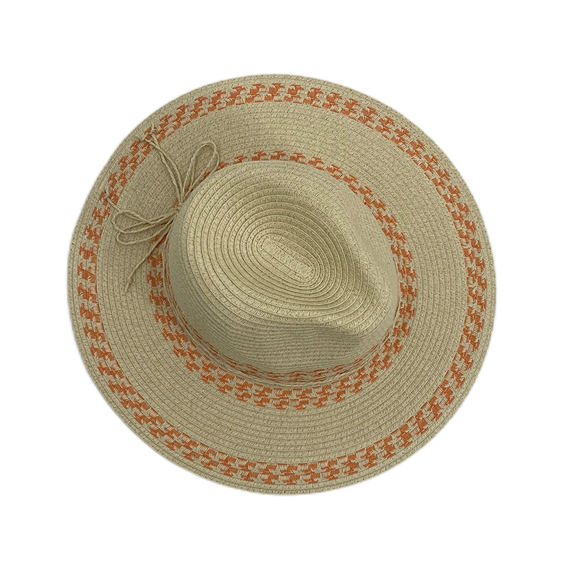 High Quality Women Lady Paper Breathable Paper Band Adjustable Beach Sun Wide Brim Panama Straw Hat