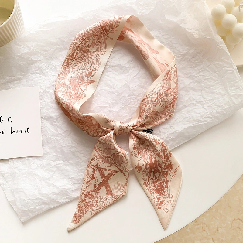 French Plaid Silk Scarf Hair Band