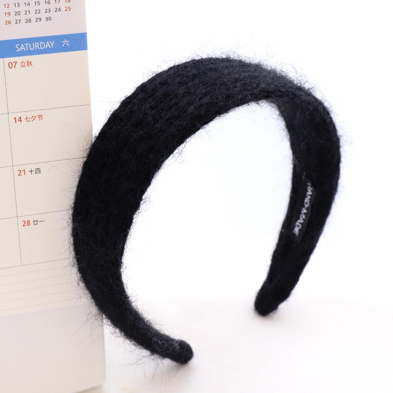 Fashion New Hair Band Wool Retro Knitting Wide Side Hair Card Headband Net Red Girls Hair Accessories