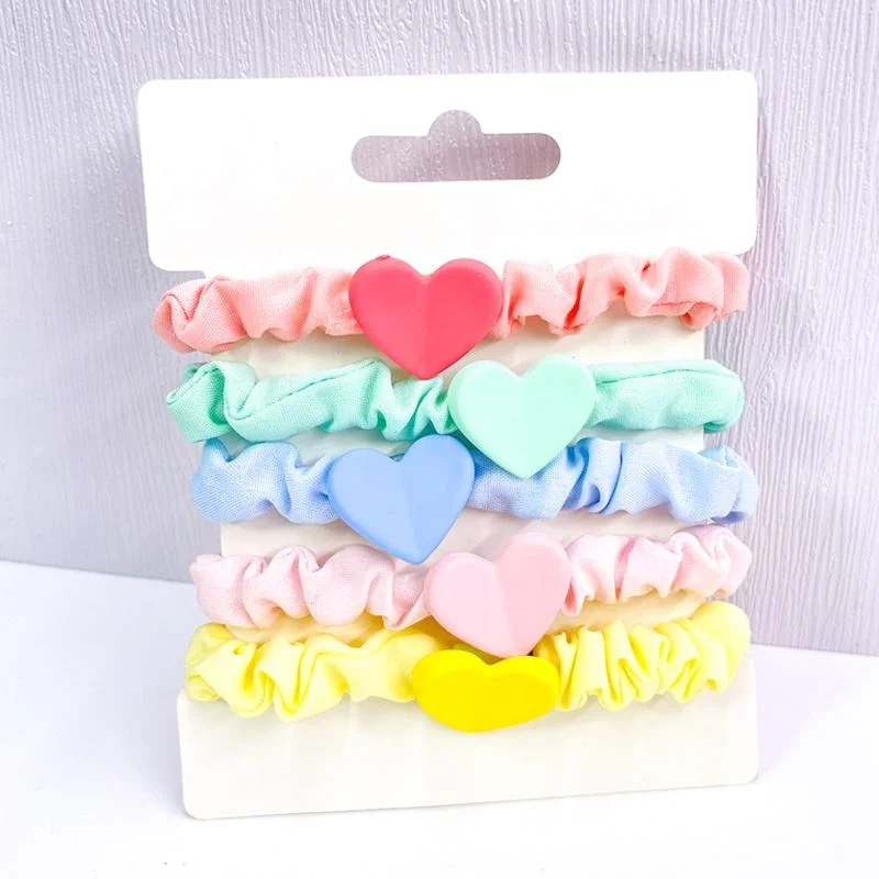 Sweet Heart Hair Scrunchy Small Circle Hair Rope Korean Style Hair Band