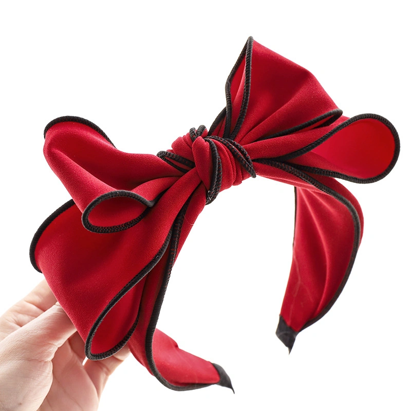 Hair Bands Korean Fashion Sweet Bow Headband Hair Accessories Manufacturers Wholesale Solid Color Fabric Hair Bands