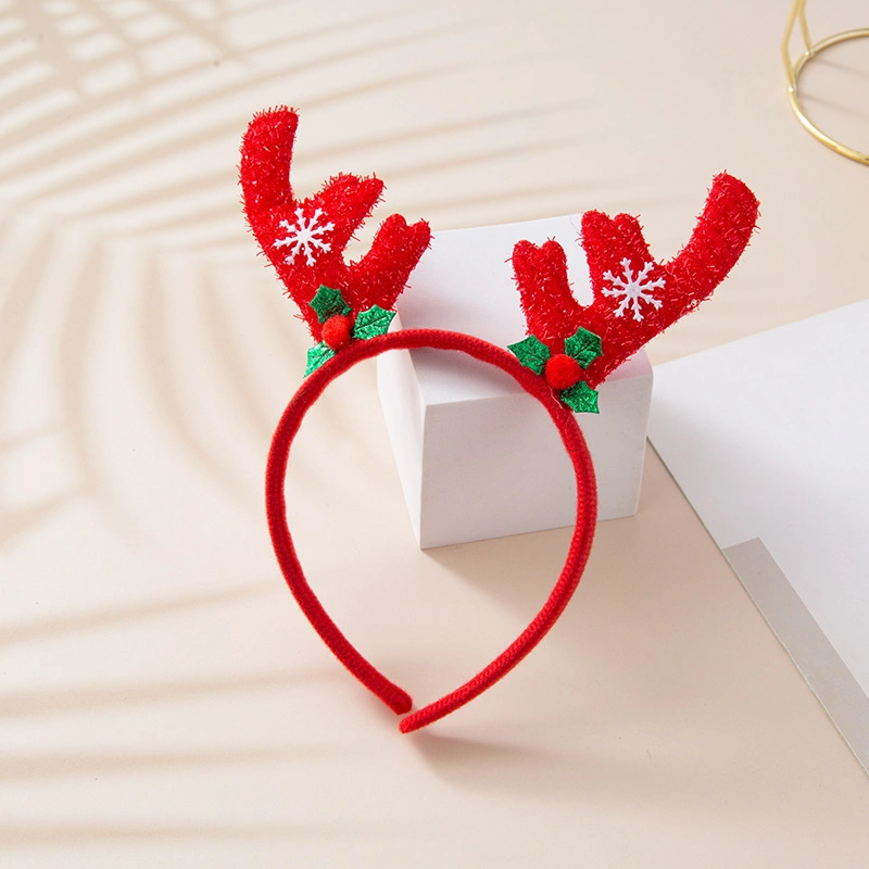 Christmas Cute Sequin Antler Decorations Party Performance Children&prime;s Headband Hair Accessories