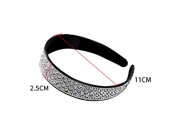 New Full Diamond Headband Hairband Rhinestone Hair Clip Non Slip Plaid Elegant Head Band Temperament Drill for Women