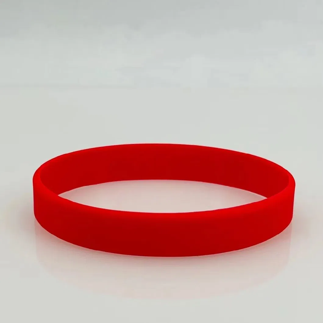 Available Stocks Red Plain Silicone Wristband for Promotion