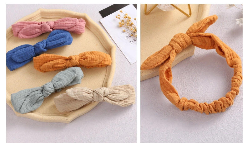 Soft Bow Knot Children&prime;s Loose Hair Hoop Cute Rabbit Ears Woolen Headband